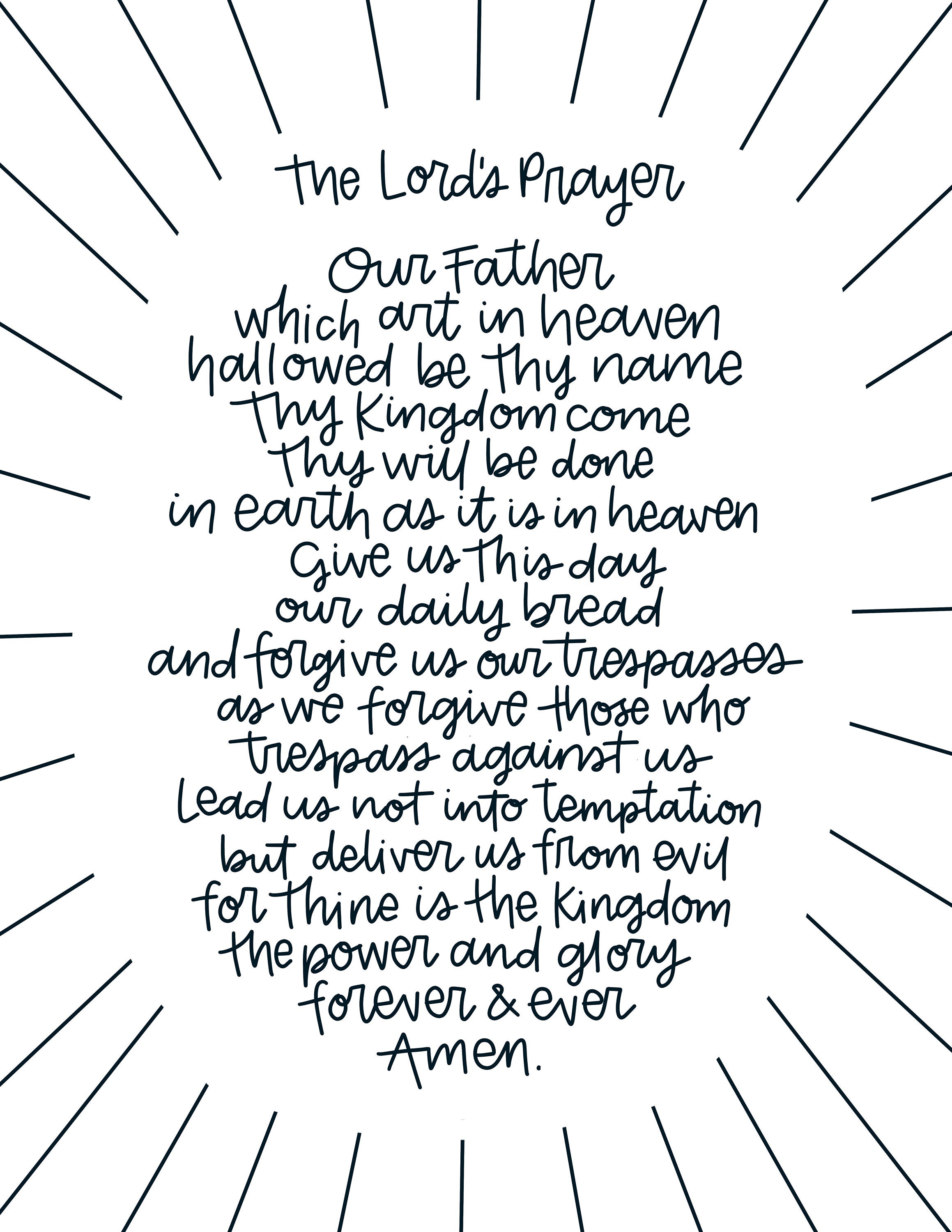 PDF Modern LORD'S PRAYER Printable Download Art Print Etsy