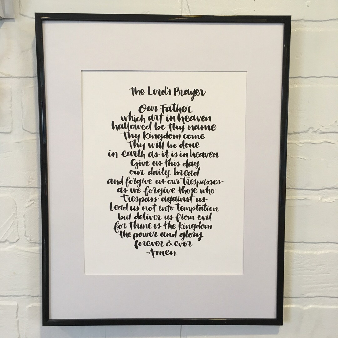 Art Print Lord's Prayer Brush Lettering Modern Handlettering Art Print ...