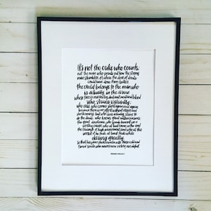 Printable The Man in the Arena Theodore Roosevelt Inspirational Quote Daring Greatly Handlettered Artwork Printable Download PDF