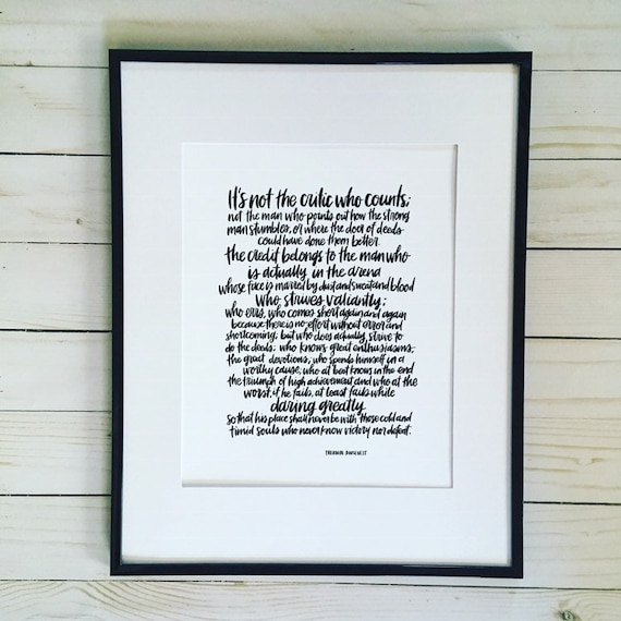Printable the Man in the Arena Theodore Roosevelt - Etsy