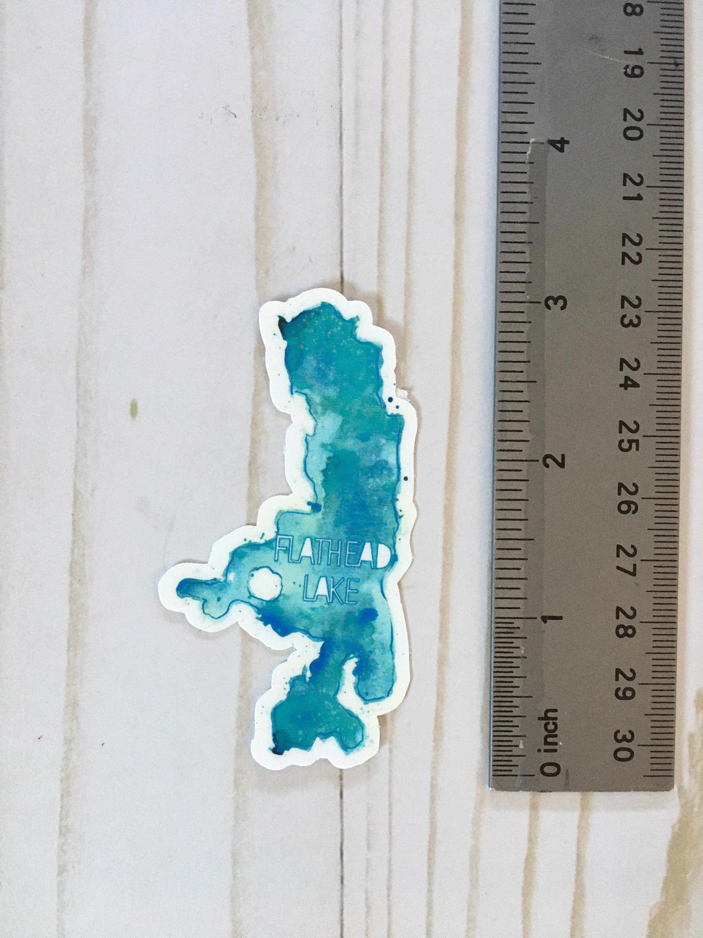 Lake Shape Sticker Vinyl Sticker Flathead Lake Sticker Vinyl Laptop Water Bottle ...
