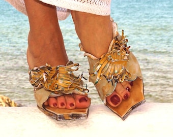 Greek Handmade Leather Sandals, Handpainted Women Sandals "delos6" (handmade to order)