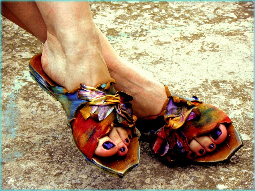 Sandalias griegas de cuero hechas a mano, sandalias de mujer