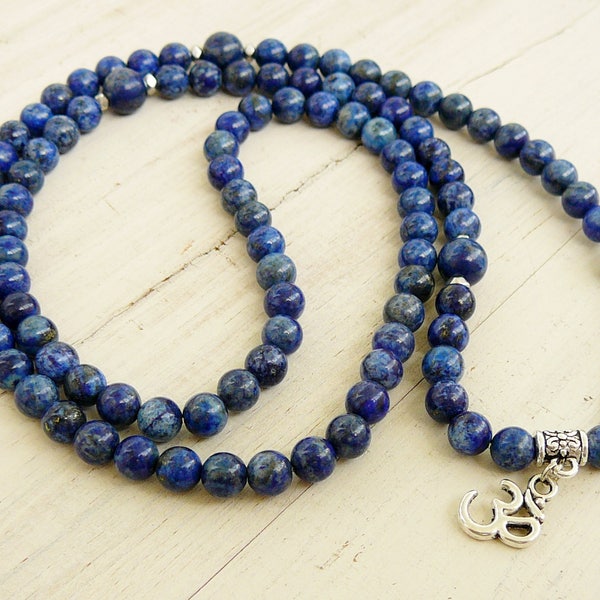 Mala Necklace Lapis Lazuli Necklace Zen Jewelry Blue Lapis Lazuli Bracelet 108 mala beads mala bead necklace Healing Mala Bracelet for women