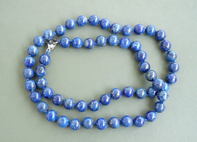 Lapis Lazuli Necklace Blue Beaded Necklaces for Men Women | Etsy