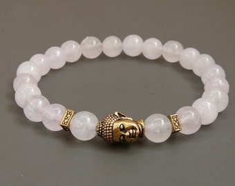Women's bracelet Rose quartz Bracelet yoga meditation natural stones bracelet gift for her mom gift for women