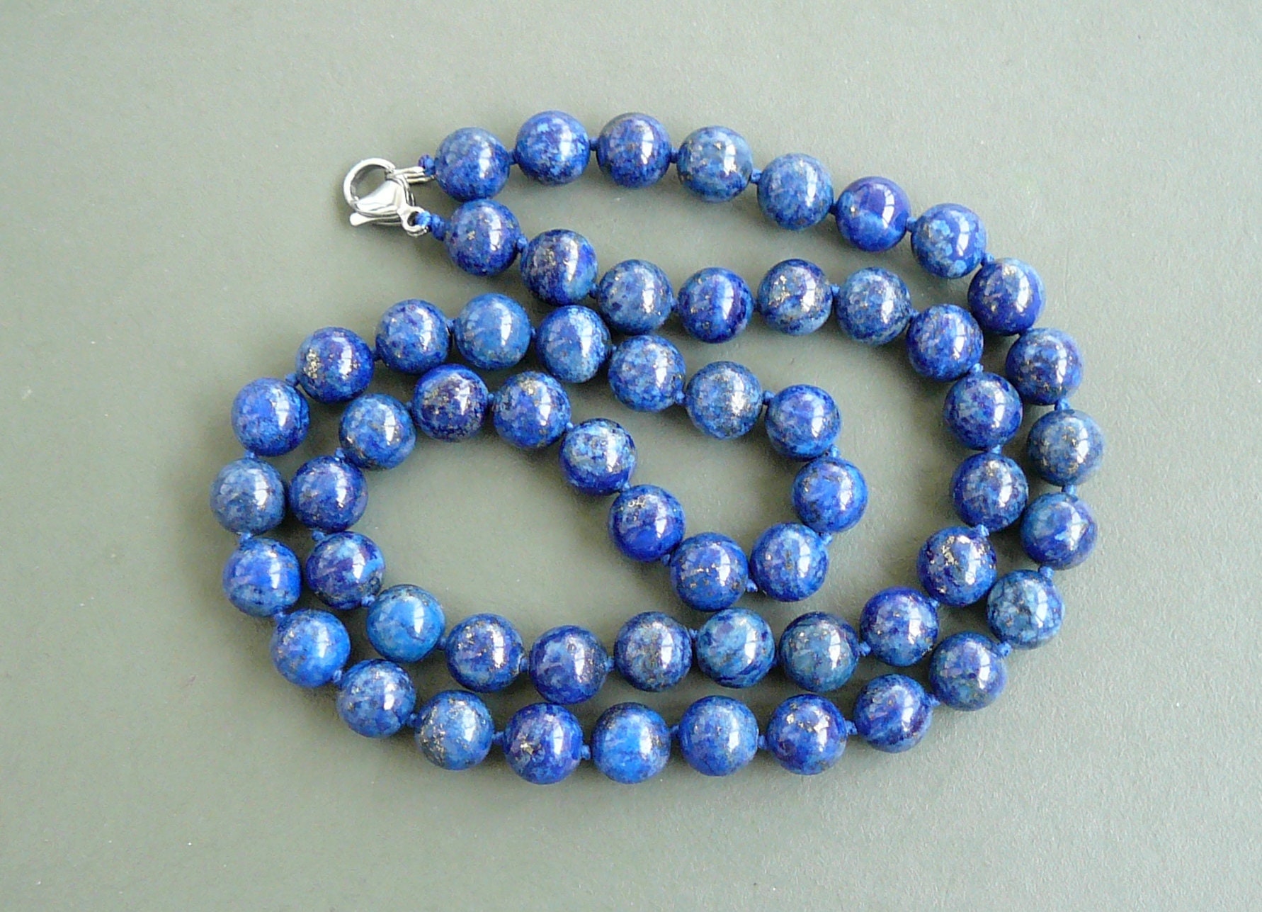 Lapis Lazuli Necklace Blue Beaded Necklaces for Men Women - Etsy