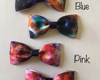 Dark Blue or Pink Galaxy Bow Pair