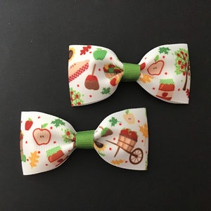 All About Apples Hair Bow Pair