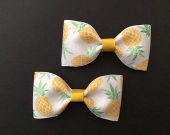 Pineapples Hair Bow Pair