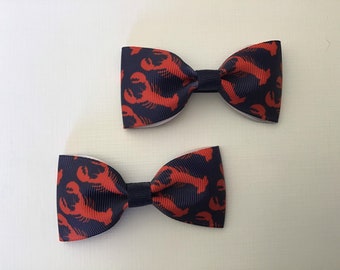 Lobster Hair Bow Pair