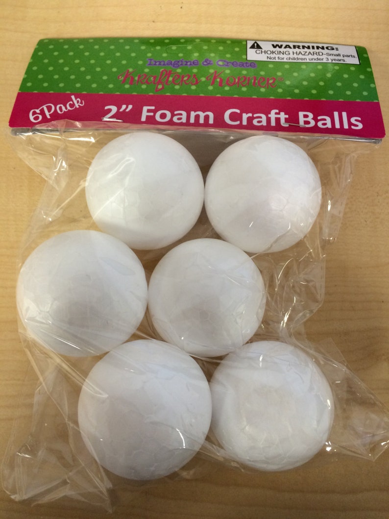 Foam Craft Balls 2 6 Pack Etsy