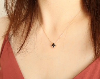 Clover Birthstone Pendant Necklace: 14K Rose Gold Plated Sterling Silver