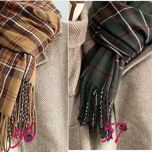 Winter Plaid Blanket Scarf, Tartan Plaid Scarf, Tartan Scarf, Oversized Scarf, Shawl Wraps, Blanket Pashimina Shawl image 9