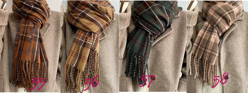 Winter Plaid Blanket Scarf, Tartan Plaid Scarf, Tartan Scarf, Oversized Scarf, Shawl Wraps, Blanket Pashimina Shawl image 9