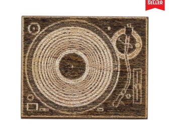 Record Player Laser Cut Lapel Pin