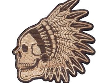 Chief Skull Laser Cut Lapel Pin