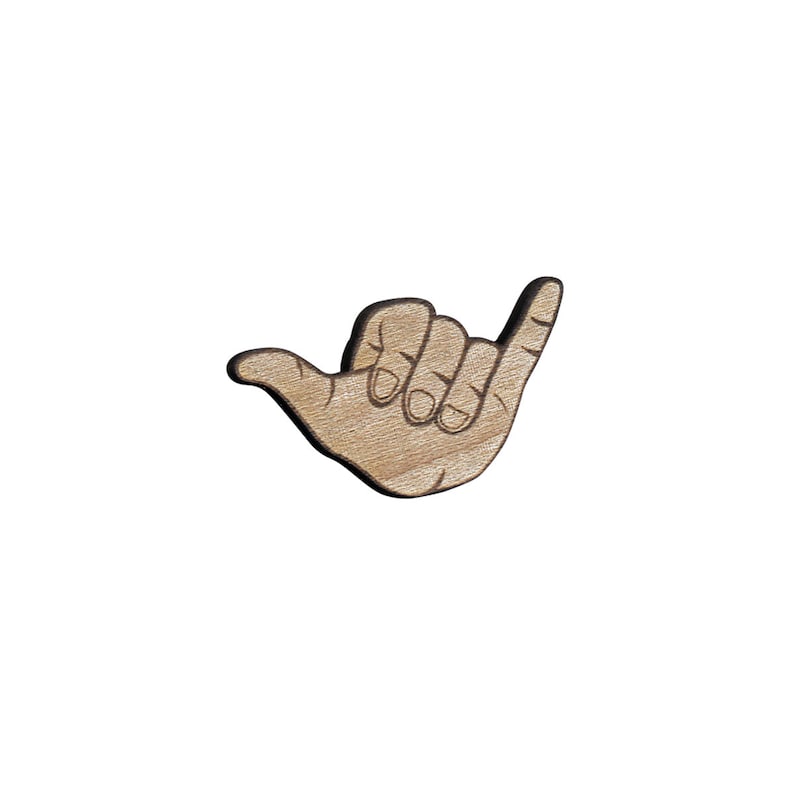 Hang Loose Laser Cut Lapel Pin image 1