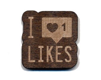 I Love Likes (Instagram) Laser Cut Lapel Pin