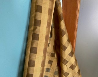 Vintage Sheer Cream Checked Silk Fabric