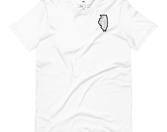 Illinois State Unisex T-Shirt - State of Illinois Tee Shirt for Men and Women - Unique Souvenir Gift for Travelers and Locals