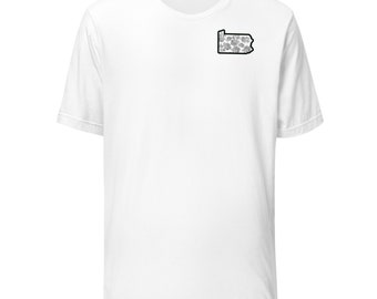 Pennsylvania State Unisex T-Shirt - State of Pennsylvania Tee Shirt for Men and Women - Unique Souvenir Gift for Travelers and Locals