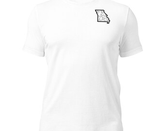 Camiseta unisex del estado de Missouri - Camiseta del estado de Missouri para hombres y mujeres - Regalo de recuerdo único para viajeros y lugareños