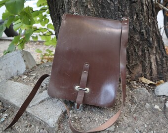 military leather bag