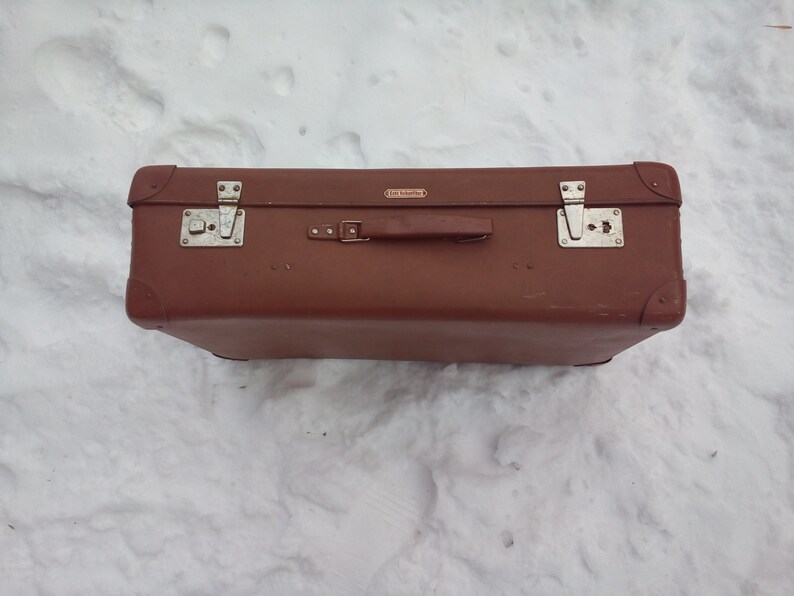 Antique German Traveling Luggage Suitcase Echt Vulkanfiber Etsy