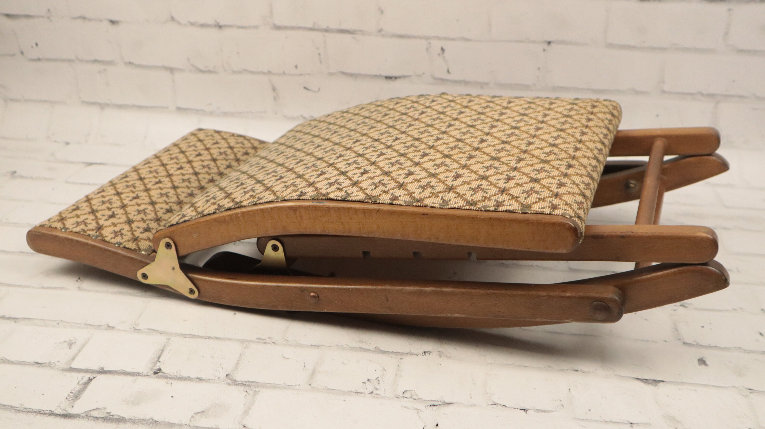 Old Adjustable Wood Footstool Rocking Old Foot Stool Etsy