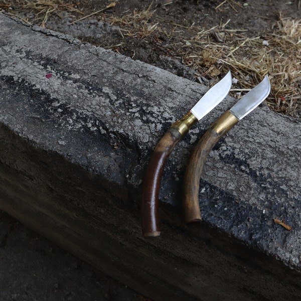 Two Handmade Fishing Knives with wooden handle and metal hardware!