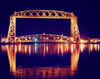 Minnesota Lift Bridge At Night.