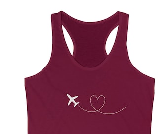 Camiseta sin mangas con diseño de avión / Camiseta con la frase "Me encantan los aviones" / Regalo para piloto / Camiseta sin mangas de aviación / Camiseta de piloto / Regalo para tripulación de vuelo / Regalo para asistente de vuelo