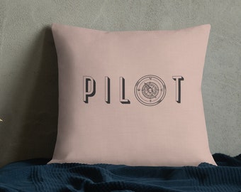 Pilot Lounge Decor Premium Pillow | Hangar Decor | Airplane Throw Pillows | Pilot Gift | Flying | Aviation Premium Pillow