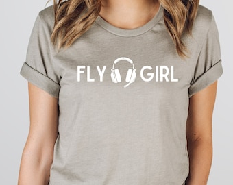 Fly Girl Shirt | Aviation Tee | Female Pilot Shirt | Airplane Gift | Trendy Flying Shirt | Women in Aviation | Aviatrix Shirt