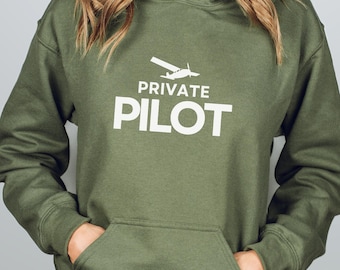Sudadera con capucha de piloto privado, regalo para amantes de la aviación, sudadera de avión, sudadera con capucha para entusiastas del vuelo, sudadera con capucha de vuelo única, sudadera con capucha de escuela de vuelo