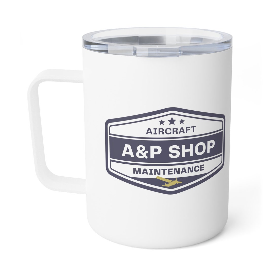 Vintage A&P Shop Maintenance Insulated Coffee Mug | Aviation Coffee Mug ...