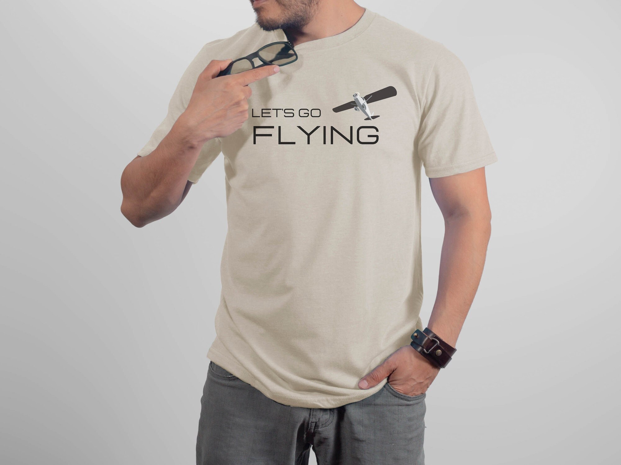 Let's Go Flying T Shirt | Pilot Aviation Shirt | Gift for Pilot | Airplane Apparel | Student Pilot | CFI Gift