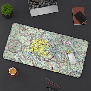 Custom Aviation Sectional Simulator Desk Mat | Personalized Gift for Pilot | Your Airport Office Desk | Hangar Decor | Aviation Mouse Pad image 6