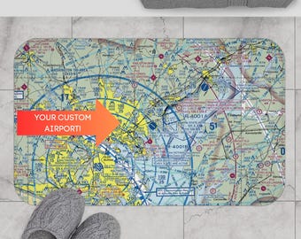 Benutzerdefinierte Schnitt Memory Foam Badematte | Geschenk für Pilot | Luftfahrt Home Decor | Flugzeug Geschenk | Fliegen Wohnkultur | Pilot Enthusiast
