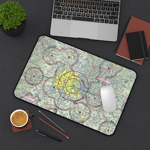 Custom Aviation Sectional Simulator Desk Mat | Personalized Gift for Pilot | Your Airport Office Desk | Hangar Decor | Aviation Mouse Pad image 8