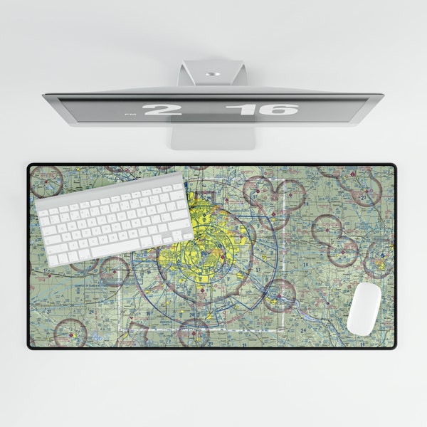 Custom Aviation Sectional Desk Mat | Airplane Mouse Pad | Gift for Pilot | Aeronautical Chart Office Decor | Hangar Desk Decor