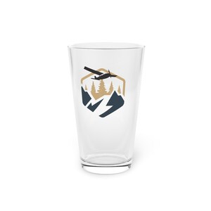 Mountain Aviation Pint Glass, 16oz | Pilot Barware Kitchenware | Aviation Pint Drink ware | Gift for Pilot | Hangar Decor | Airplane