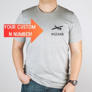 Custom N Number Shirt | Graphic Aviation Shirt | Airplane Tee | Gift for Pilot | Flying Shirt | Aviation Enthusiast Gift | Airplane Gift
