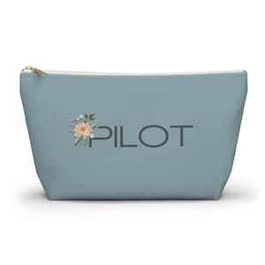 花柄パイロットアクセサリーポーチ | パイロットギフト | 飛行機用コスメバッグ | 航空旅行キット | 航空ウェディングギフト | 商業パイロット旅行