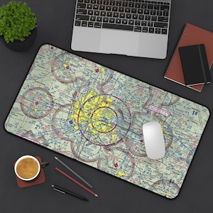 Custom Aviation Sectional Simulator Desk Mat | Personalized Gift for Pilot | Your Airport Office Desk | Hangar Decor | Aviation Mouse Pad image 7