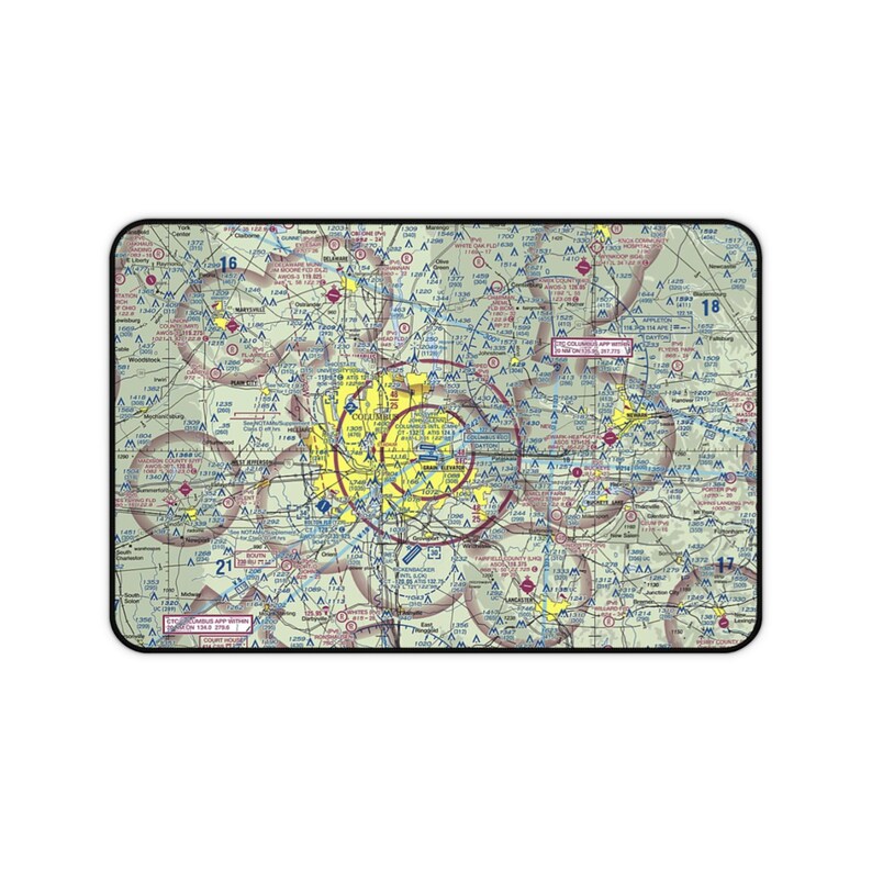 Custom Aviation Sectional Simulator Desk Mat | Personalized Gift for Pilot | Your Airport Office Desk | Hangar Decor | Aviation Mouse Pad image 2