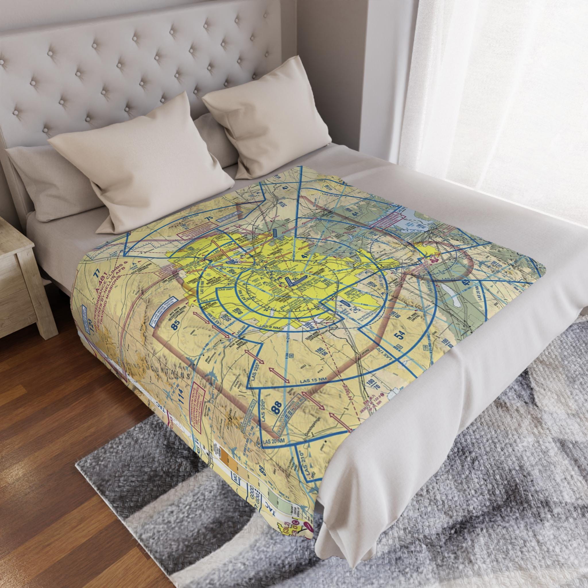 Las Vegas TAC (KLAS) VFR Sectional Blanket | Gift for Pilot
