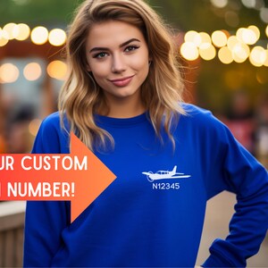 Custom N Number Sweatshirt | Personalized Aviation Shirt | Custom Gift for Pilot | Flying Shirt | Aviation Enthusiast Gift | Airplane Gift