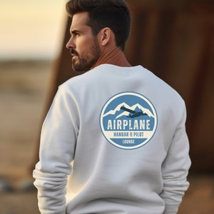 Vintage Airplane Hangar Sweatshirt | Gift for Pilot | Aviation Sweatshirt | Airplane Apparel | Airplane Gift | Aviation Enthusiast